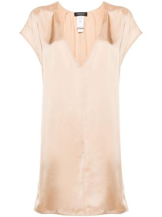 Fabiana Filippi beaded trim satin tunic - Pink