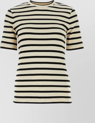 Jil Sander ribbed striped cotton short-sleeve t-shirt