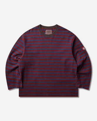 Cav Empt Men s Overdye Stripe Longsleeve T-Shirt Brown