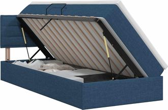 vidaXL Cama Con Almacenamiento Y Colch&oacute;n Azul 100 X 200 Cm Terciopelo Vidaxl