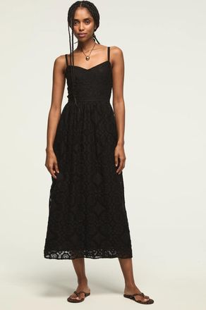 Lucky Brand Womens Drop Waist Ballet Midi Dress