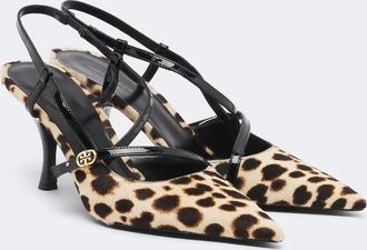 Tory Burch Salones destalonados Double T de pelo