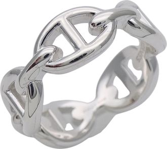 Herm&egrave;s Silver Silver 925 Band Ring (Pre-Owned)