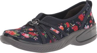 Life Stride Bzees For LifeStride Niche Ballet Flats Womens 6.5M Navy Floral Shoes HTAT1307