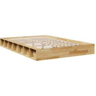 vidaXL Vidaxl - Estructura De Cama Sin Colch&oacute;n 120x200 Cm Madera Maciza Roble