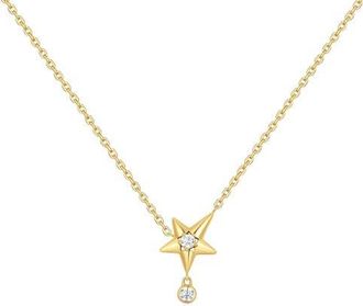 Ania Haie Sparkling Star Drop Necklace in Shiny Gold at Nordstrom