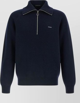 Prada cashmere wool half-zip oversized jumper