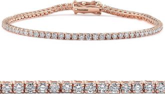 Pompeii3 3 Ct Lab Grown Diamond Tennis Bracelet 7 14k Rose Gold