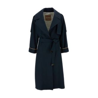 Max Mara Trench Coats, female, Blue, Size: XS Utrench