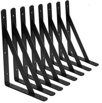 OEM Soporte De Pared Y Escuadra, 10 Soportes Triangulares De 150x95 Mm Con Tornillos, Fabricado En Acero, 10 Piezas, Negro