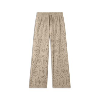 Freddy Pantaloni in mussola doppiati in cotone ricamato Sangallo