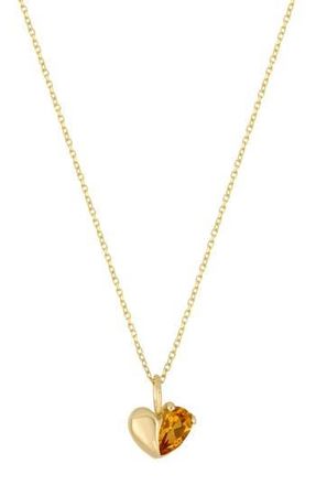 Bony Levy 14K Yellow Gold Citrine Heart Pendant Necklace in 14K Yellow Gold/Citrine at Nordstrom Rack, Size 18