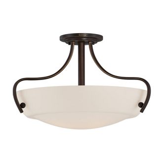Netlighting Chantilly 3 Light Semi Flush Ceiling Light Palladian Bronze E27 in Brown