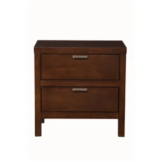Alpine Furniture Carmel 2 Drawer Nightstand, Cappuccino
