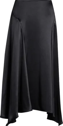 Reformation McCall Handkerchief Hem Silk Skirt in Black at Nordstrom, Size 12