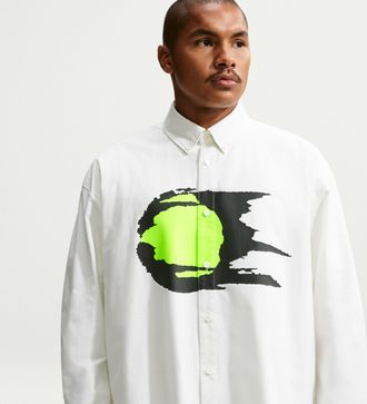 Nike Mens Club Rules Long-Sleeve Oxford Top in White | IU0798-121