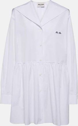 Miu Miu Gathered cotton poplin shirt dress