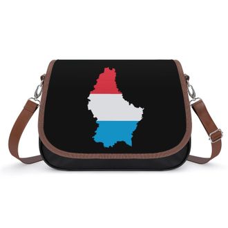 Generic Luxembourg Map Flag Crossbody Bags for Women Fashion Leather Shoulder Handbags With Adjustable Strap