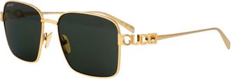 Gucci Square Frame Zonnebrillen - unisex - Zonnebrillen - Geel - 54 MM - Accessoires