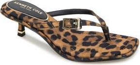 Kenneth Cole Gillie Kitten Heel Slide Sandal in Leopard Fabric at Nordstrom Rack, Size 6.5
