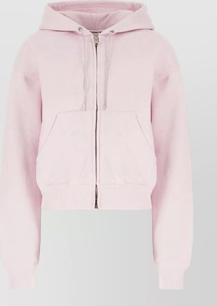 Alexander Wang cotton hooded sweatshirt front pocket ribbed cuffs