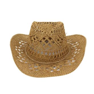 Generic Vintage Style Cowboy Hats Unisex Straw Foldable Shapeable Wide Brim Sun Protection Straw Hats Adults Spring Summer Anti UV Sun Beach Cap Western Cowgi