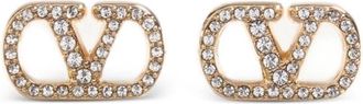 Valentino Garavani Vlogo Strass a Lobo - Dames - Oorbellen - Geel - ONE Size - Accessoires
