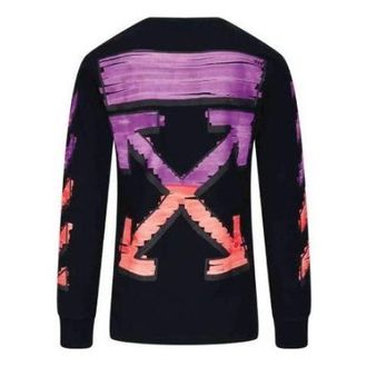 Off-white Mens Black Long-Sleeve Diagonal Striped OMAB001R21JER0031032