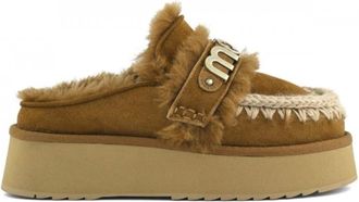 Mou Schoenen, Dames, Bruin, 37 EU, Wol, Bounce Clog Metal Logo