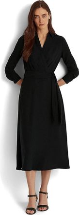 Ralph Lauren Lauren Ralph Lauren Day Dress Womens 12 Lighthouse Navy Faux Wrap Belted RED790