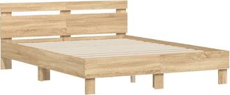 vidaXL Cama Con Cabecero Madera De Ingenier&iacute;a Roble Sonoma 140x190 Cm Vidaxl