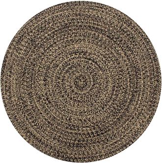 vidaXL Alfombra De Yute Tejida A Mano Negro Y Natural 120 Cm Vidaxl