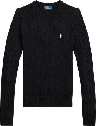 Ralph Lauren Rondgebreide trui met logo - Dames - Ronde hals truien - Zwart - XS - Truien & Vesten