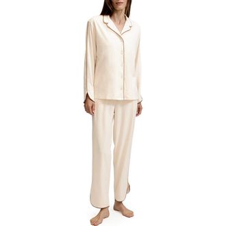 Petite Plume Margaux Lightweight Pima Cotton Pajamas in White at Nordstrom, Size X-Large