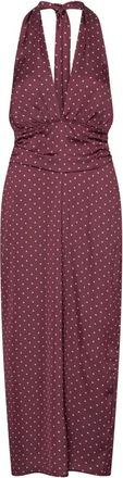 Rotate Dot Halterneck Sjaaljurk - Dames - Maxi kleedjes - Rood - M - Polyester - Kleedjes