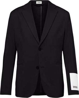 Drykorn Getailleerde blazer met twee knopen - Heren - Blazers - Zwart - 2XL - Leer - Jassen