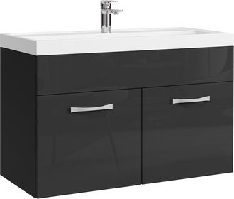 Badplaats Badplaats Conjunto De Muebles De Ba&ntilde;o Paso 01 80 X 40 Cm - Negro