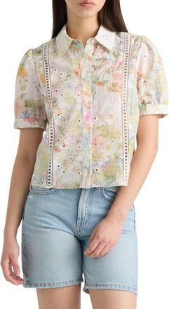 NVLT Embroidered Button-Up Shirt in Multi Floral at Nordstrom Rack, Size X-Small