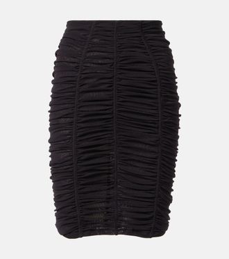 The Attico Womens Fay Mini Cargo Skirt in Blue Bleached