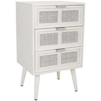 Wanderlust Deco Wanderlust Deco - Mesita de madera y rejilla blanca 42x36.5x71