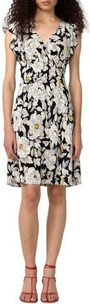 Diane Von F&uuml;rstenberg Manuella Floral Dress in Biba Rose Black at Nordstrom, Size Xx-Small