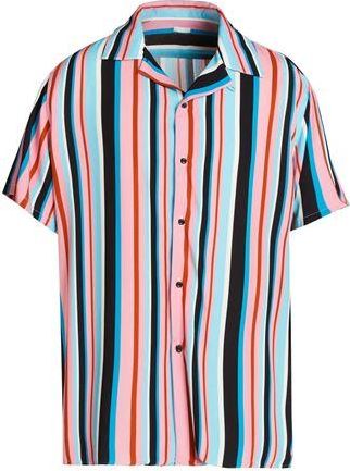 8 by YOOX PRINTED CAMP-COLLAR S/SLEEVE OVERSIZE SHIRT