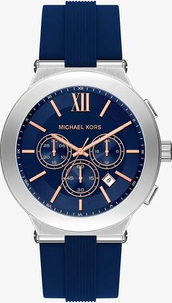 Michael Kors Oversized Billie Silver-Tone and Silicone Watch