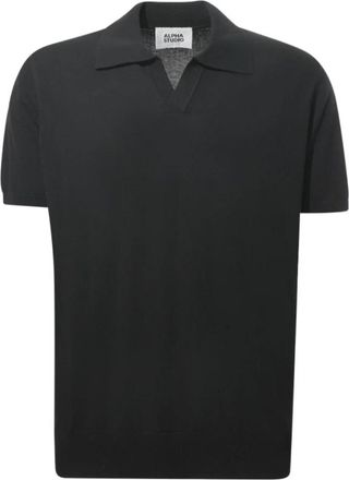 Alpha Studio Polo Shirt met V-hals - Heren - Polos - Zwart - XL - Katoen - Tops