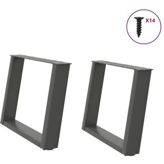 vidaXL Vidaxl - Patas Para Mesa De Centro En Forma De U (2 Unidades), Antracita, 60 X (42-43) Cm, Acero