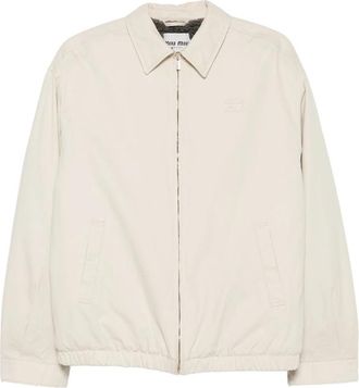 Miu Miu Logo-embroidered Zip-up Jacket