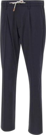 Eleventy Iconic Jogger Broeken - Heren - Slim Fit Broeken - Blauw - W34 - Wol - Broeken