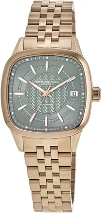 Raymond Weil Freelancer Automatic Green Dial PVD Stainless Steel Womens Watch 2490-P5-52061