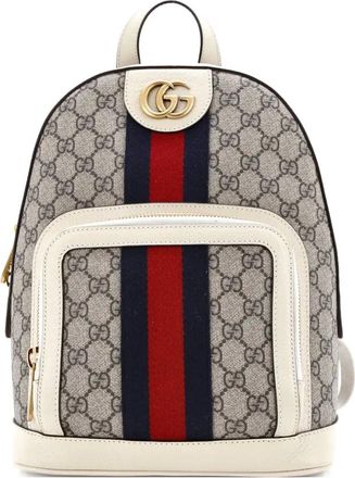 Gucci Ophidia GG gecoat canvas en leren kleine rugzak - Beige
