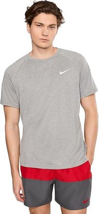 Nike Heather Short Sleeve Hydroguard Mens Swimwear Particle Grey : 2XL, Polyester